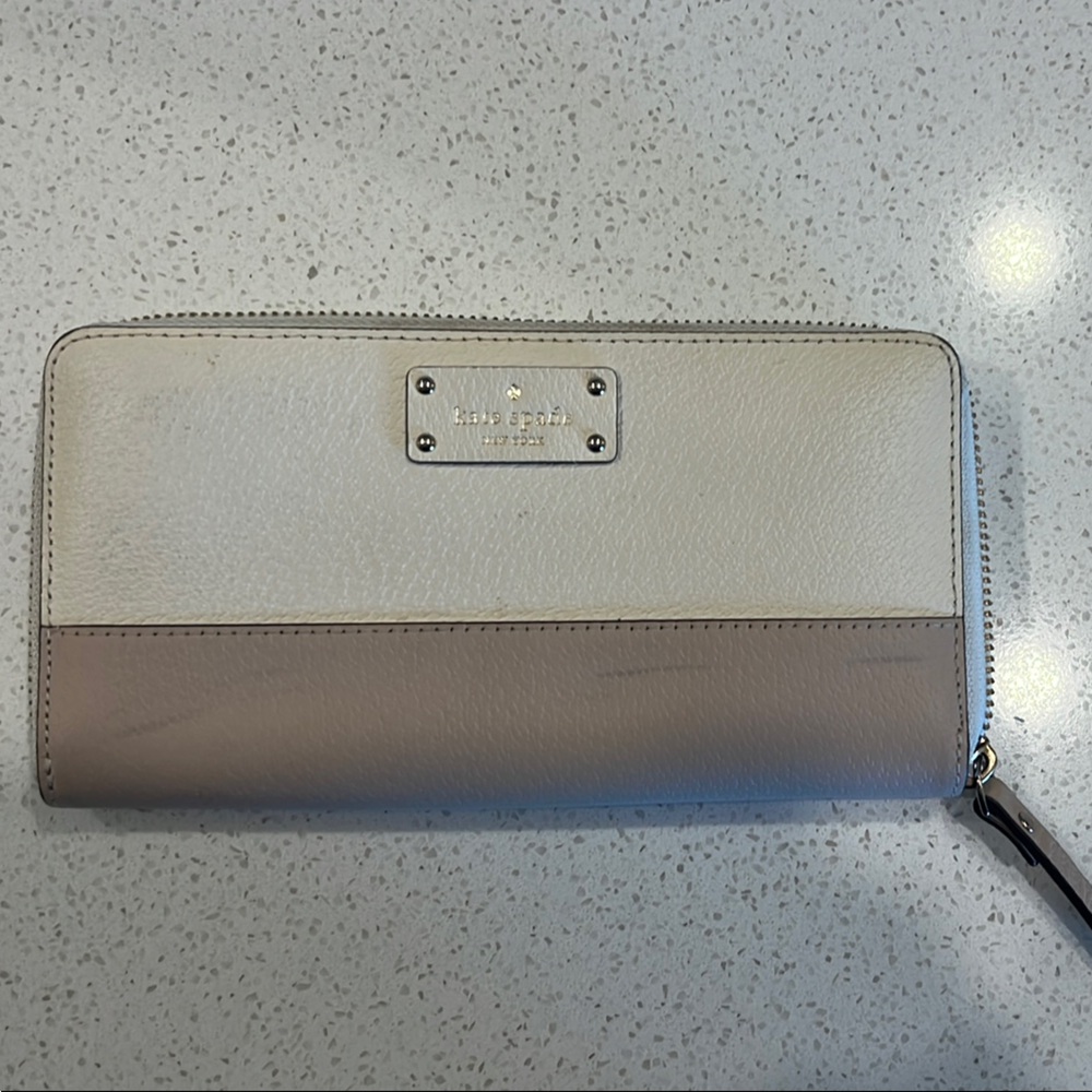 Kate Spade Tan and Cream Wallet with Signature Design
